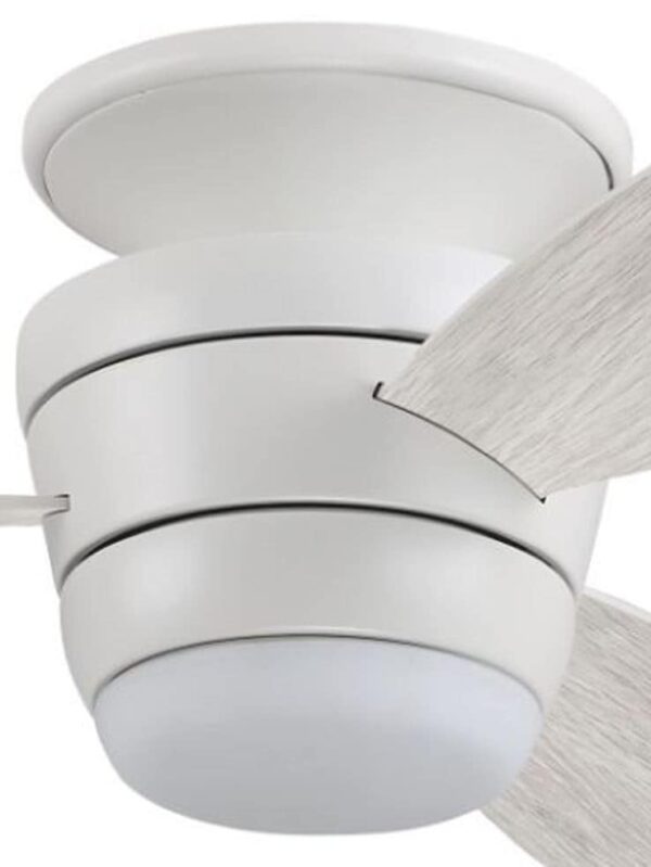 Harbor Breeze Mazon 44-in White with White/Driftwood Blades Integrated LED Fixture Indoor Flush mount Standard Ceiling Fan With Light and Remote ( 3 -Blade) - Image 7