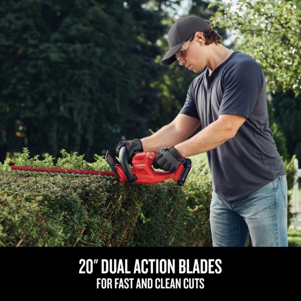 CRAFTSMAN V20 20-volt Max 20-in Battery Hedge Trimmer 1.5 Ah (Battery and Charger Included) - Image 4