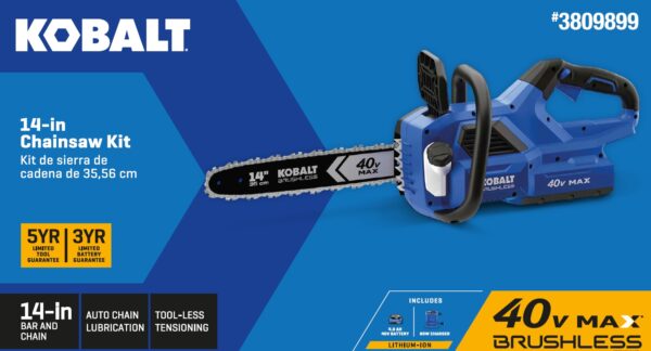 Kobalt Gen4 40-volt 14-in Battery 4 Ah Chainsaw (Battery and Charger Included) - Image 2