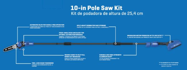 Kobalt Gen4 40-volt 10-in 2 Ah Battery Pole Saw (Battery and Charger Included) - Image 2