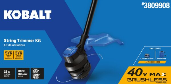 Kobalt Gen4 40-volt 15-in Straight Shaft Battery String Trimmer 4 Ah (Battery and Charger Included) - Image 2