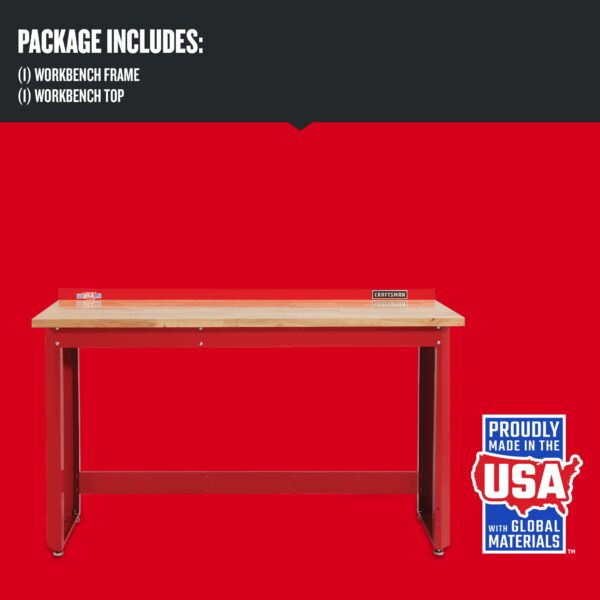 CRAFTSMAN 24-in L x 41.25-in H Red Wood Work Bench - Image 5