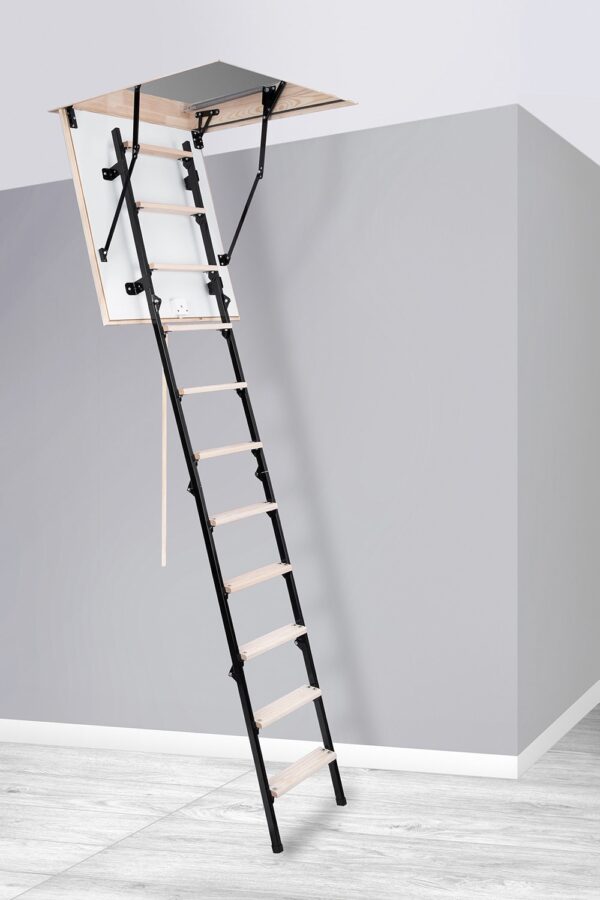 STAIRLUXE Insulated Metal Folding Attic Ladder 8-Feet to 8.54-Feet (Rough Opening: 32.29-Inches x 32.29-Inches ) with 352-lbs. Capacity - Image 5