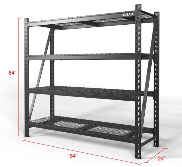 Kobalt Bolted Steel Heavy Duty 4-Tier Utility Shelving Unit (84-in W x 24-in D x 84-in H), Black, (1500-lb Capacity Per Shelf) - Image 7