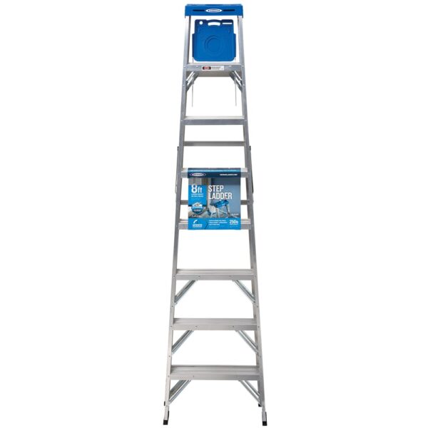 Werner 360 8-ft ( 12-ft Reach Height ) Aluminum Type 1 - 250 lbs. Load Capacity Step ladder - Image 3