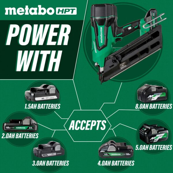 Metabo HPT MultiVolt 3-1/2-in 30 -Degree Cordless Clip head/Roundhead Framing Nailer ( Battery Included ) - Image 5