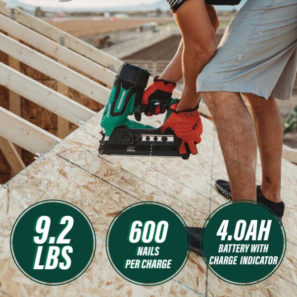 Metabo HPT MultiVolt 3-1/2-in 21 -Degree Cordless Roundhead Framing Nailer ( Battery Included ) - Image 3