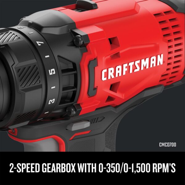 CRAFTSMAN V20 20-volt Max 2-Tool Power Tool Combo Kit with Soft Case (2-Batteries and Charger Included) - Image 7