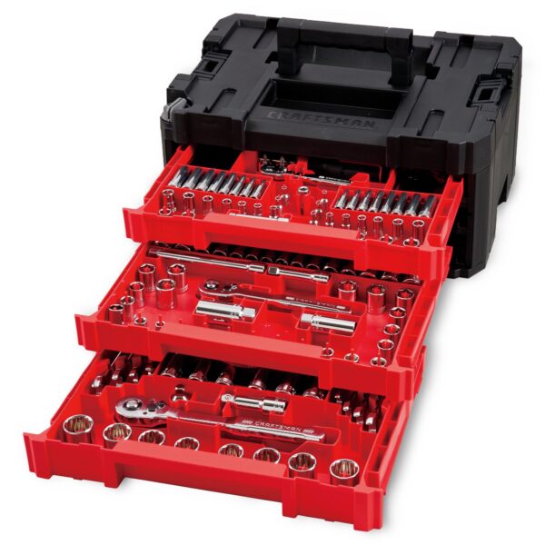 CRAFTSMAN VERSASTACK 262 -Piece Standard (SAE) and Metric Polished chrome Mechanics Tool Set with Hard Case - Image 10