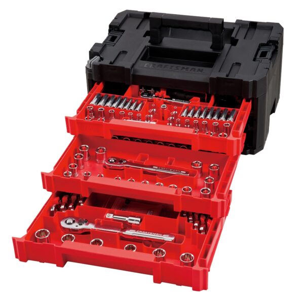 CRAFTSMAN VERSASTACK 230 -Piece Standard (SAE) and Metric Polished chrome Mechanics Tool Set with Hard Case - Image 10