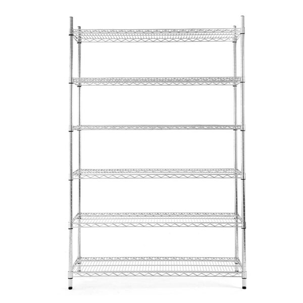Style Selections Steel Heavy Duty 6-Tier Utility Shelving Unit (47.7-in W x 18-in D x 72-in H), Chrome, (600-lb Capacity Per Shelf)