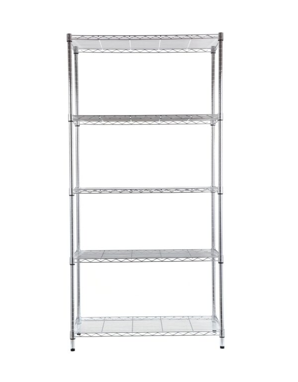 Style Selections Steel 5-Tier Utility Shelving Unit (47.7-in W x 18-in D x 72-in H), Chrome, (350-lb Capacity Per Shelf)