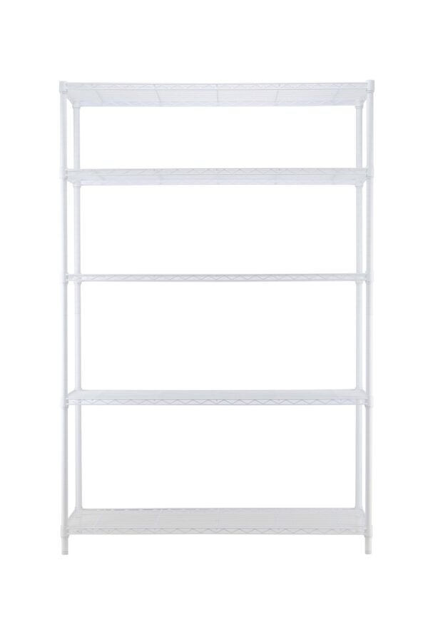Style Selections Steel 5-Tier Utility Shelving Unit (47.7-in W x 18-in D x 72-in H), White, (350-lb Capacity Per Shelf)