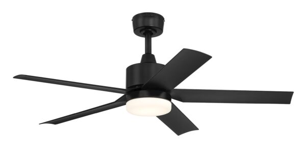 Harbor Breeze Reidsport 44-Inches Matte Black with Matte Black Blades Color-Changing Integrated LED Fixture Indoor/Outdoor Downrod or flush mount Standard Ceiling Fan With Light and Remote ( 5 -Blade) - Image 3
