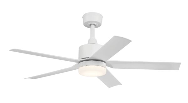 Harbor Breeze Reidsport 44-in Matte White with Matte White Blades Color-Changing Integrated LED Fixture Indoor/Outdoor Downrod or flush mount Standard Ceiling Fan With Light and Remote ( 5 -Blade) - Image 3