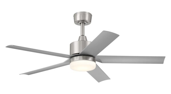 Harbor Breeze Reidsport 44-Inches Brushed Nickel with Silver Blades Color-Changing Integrated LED Fixture Indoor/Outdoor Downrod or flush mount Standard Ceiling Fan With Light and Remote ( 5 -Blade) - Image 3