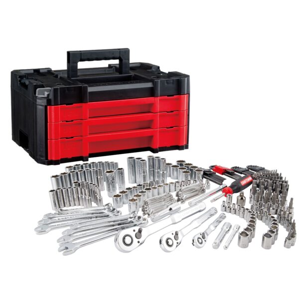 CRAFTSMAN VERSASTACK 262 -Piece Standard (SAE) and Metric Polished chrome Mechanics Tool Set with Hard Case