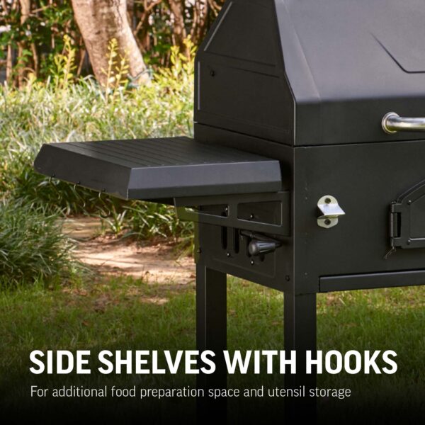 Char-Griller Legacy 33-in W Black Cart Charcoal Grill - Image 8