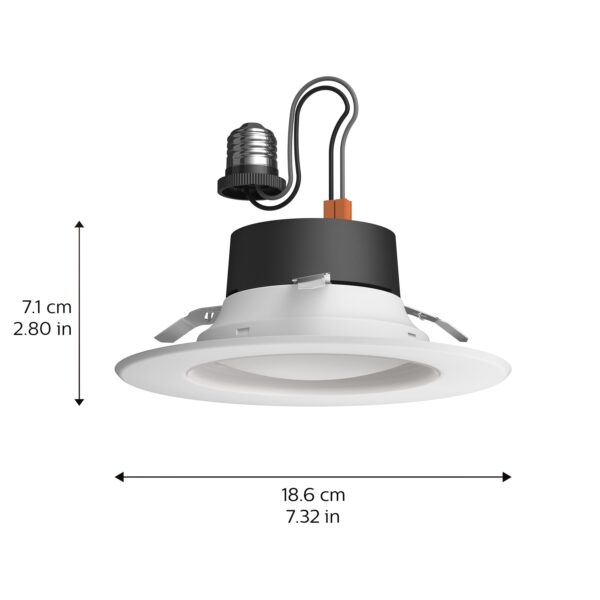 Philips Hue Smart Compatible Bluetooth Compatibility White 5-in or 6-in 1100 -Lumens Switchable white Round Dimmable LED Damp rated Recessed Downlight 4 -Pack - Image 3