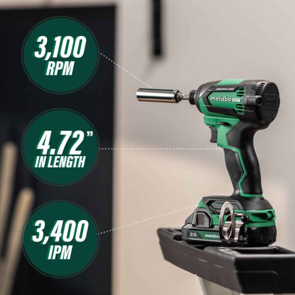 Metabo HPT MultiVolt 18-volt 2-Tool Brushless Power Tool Combo Kit with Soft Case (2-Batteries Included and Charger Included) - Image 3