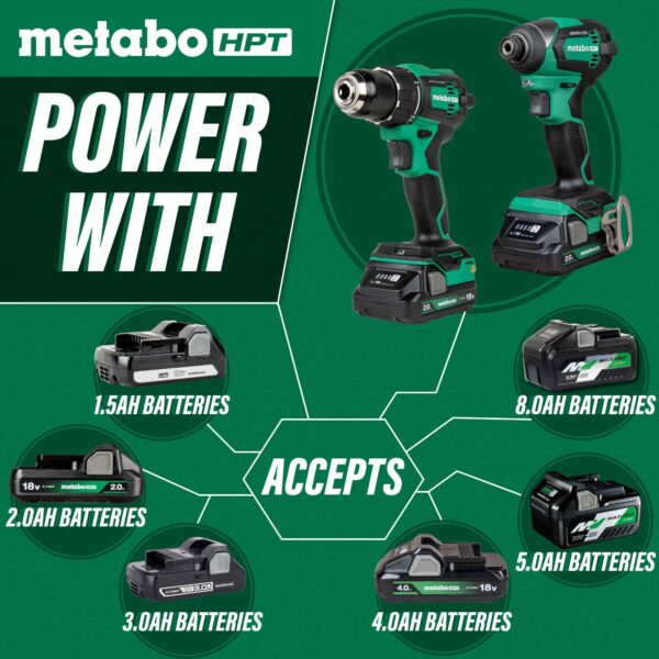 Metabo HPT MultiVolt 18-volt 2-Tool Brushless Power Tool Combo Kit with Soft Case (2-Batteries Included and Charger Included) - Image 5