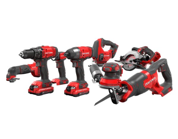 CRAFTSMAN V20 20-volt Max 8-Tool Power Tool Combo Kit with Soft Case (2-Batteries Included and Charger Included)