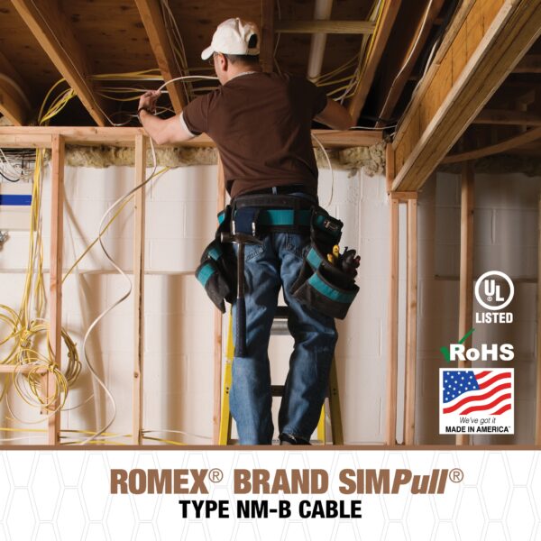 Southwire 50-Feet 8 / 2 / Romex SIMpull Stranded Indoor CU NM-B W/G Individual pack ( By-the-roll ) - Image 5