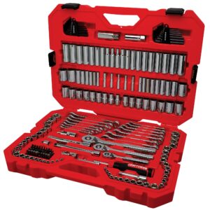 CRAFTSMAN 189 -Piece Standard (SAE) and Metric Polished chrome Mechanics Tool Set with Hard Case