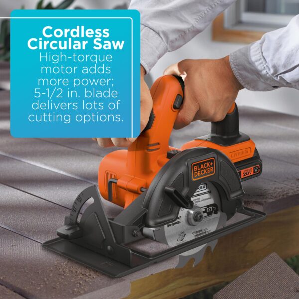 BLACK+DECKER 20-volt 4-Tool Power Tool Combo Kit (2-Batteries and Charger Included) - Image 4