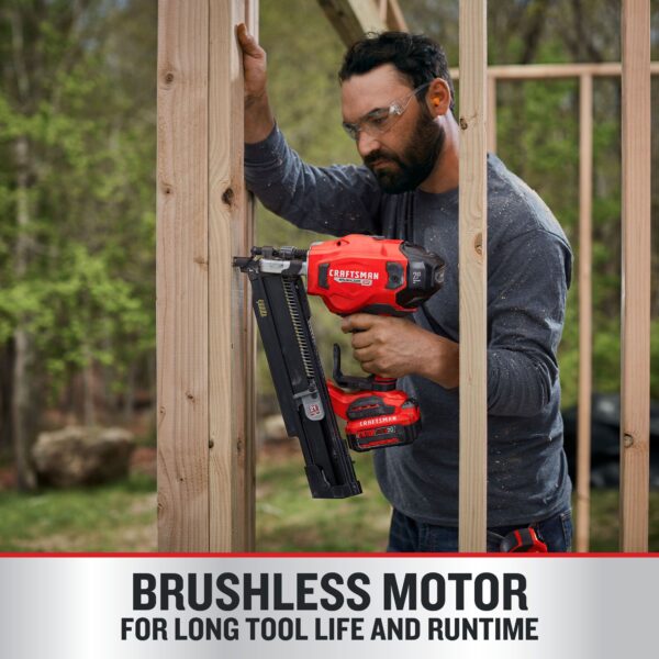 CRAFTSMAN V20 Brushless RP 3-1/4-in-in 21 -Degree Cordless Roundhead Framing Nailer - Image 4