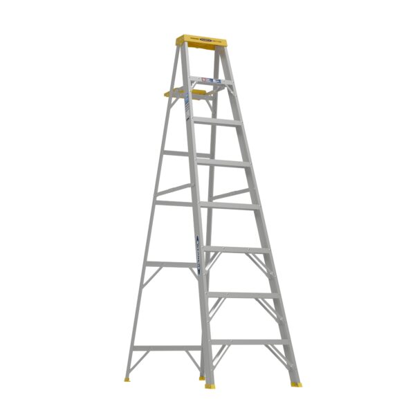 Werner 360 8-ft ( 12-ft Reach Height ) Aluminum Type 1 - 250 lbs. Load Capacity Step ladder