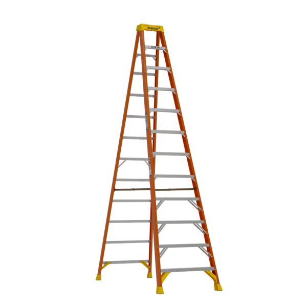 Werner NXT1A 12-ft ( 16-ft Reach Height ) Fiberglass Type 1A - 300 lbs. Load Capacity Step ladder