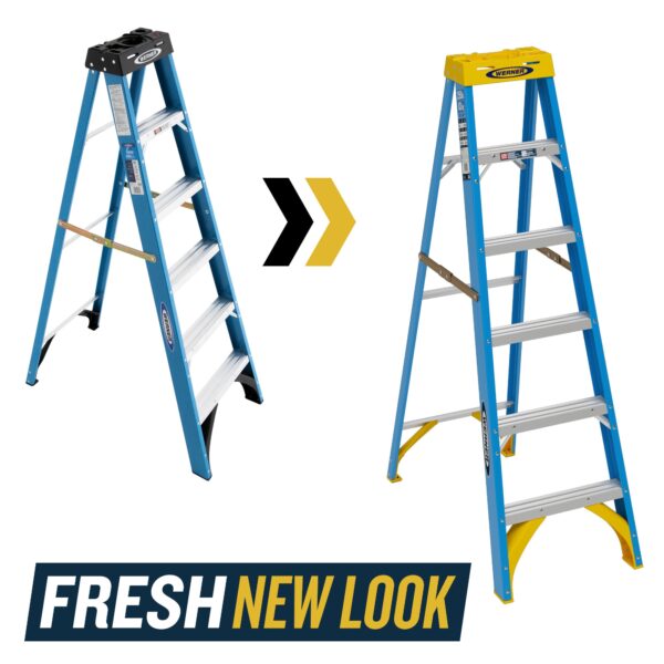 Werner FS100 8-ft ( 12-ft Reach Height ) Fiberglass Type 1 - 250 lbs. Load Capacity Step ladder - Image 5