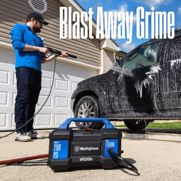 Westinghouse ePX3100v Compact, Box Style with Turbo Nozzle 2100 PSI 1.76-GPM Cold Water Electric Pressure Washer with 3 Spray Tips - Image 6