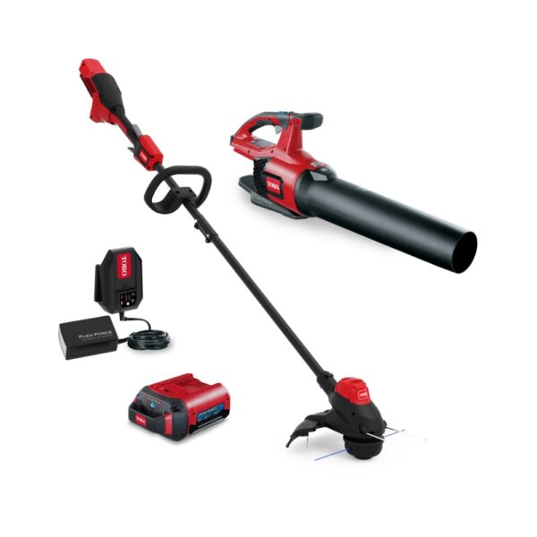 Toro Flex-Force 60-volt Max Cordless Battery String Trimmer and Leaf Blower Combo Kit 2 Ah (Battery and Charger Included)