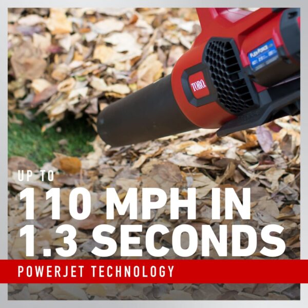 Toro Flex-Force 60-volt Max 565-CFM 110-MPH Battery Handheld Leaf Blower 2 Ah (Battery and Charger Included) - Image 4