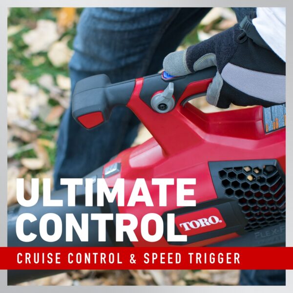 Toro Flex-Force 60-volt Max 565-CFM 110-MPH Battery Handheld Leaf Blower 2 Ah (Battery and Charger Included) - Image 7