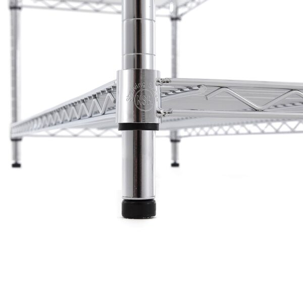 Style Selections Steel Heavy Duty 6-Tier Utility Shelving Unit (47.7-in W x 18-in D x 72-in H), Chrome, (600-lb Capacity Per Shelf) - Image 3