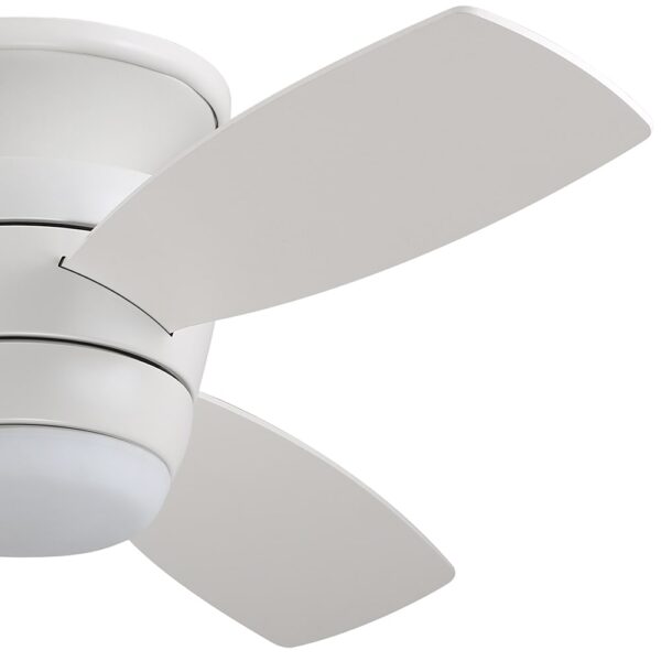 Harbor Breeze Mazon 44-in White with White/Driftwood Blades Integrated LED Fixture Indoor Flush mount Standard Ceiling Fan With Light and Remote ( 3 -Blade) - Image 9