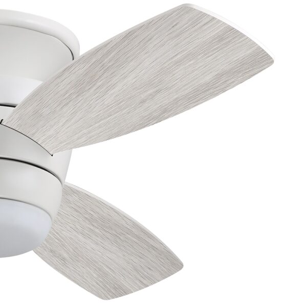 Harbor Breeze Mazon 44-in White with White/Driftwood Blades Integrated LED Fixture Indoor Flush mount Standard Ceiling Fan With Light and Remote ( 3 -Blade) - Image 6
