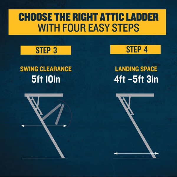 Werner Aluminum Folding Attic Ladder 8-Feet to 10-Feet (Rough Opening: 22.5-Inches x 54-Inches ) with 375-lbs. Capacity - Image 4