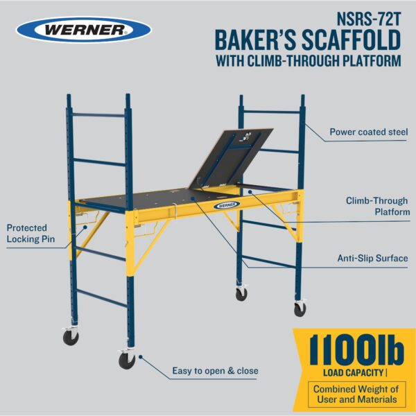 Werner Steel 6-Feet H x 6-Feet L 1100-lbs. Capacity Baker scaffold - Image 7