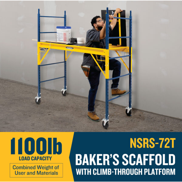 Werner Steel 6-Feet H x 6-Feet L 1100-lbs. Capacity Baker scaffold - Image 2