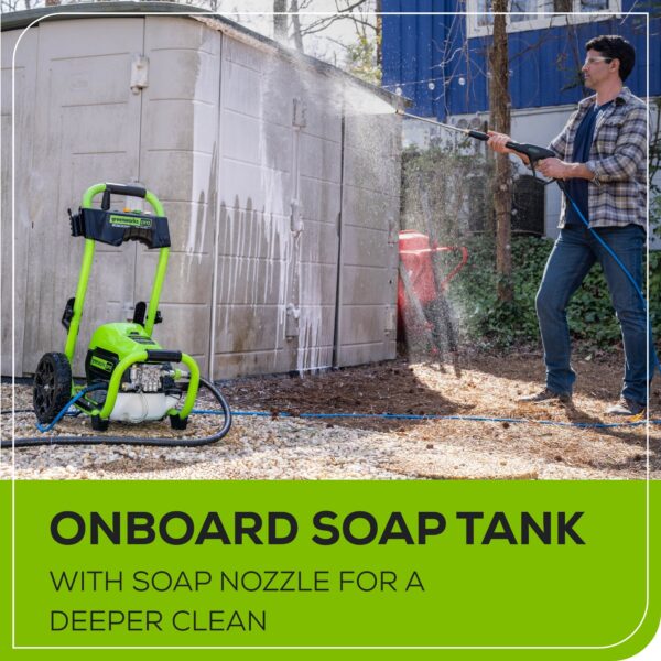 Greenworks Pro 2300 PSI 1.2-GPM Cold Water Electric Pressure Washer with 5 Spray Tips - Image 8