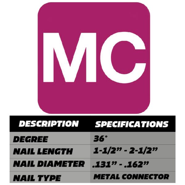 Metabo HPT 2-1/2-in Pneumatic Metal-connecting Nailer - Image 2