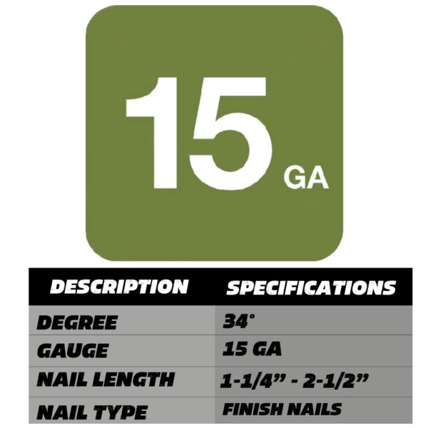 Metabo HPT 2-1/2-in 15 -Gauge Cordless Angled Finish Nailer ( Battery Included ) - Image 2