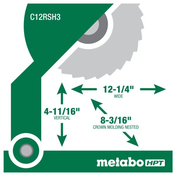Metabo HPT 12-in 15-Amps Dual Bevel Sliding Compound Corded Miter Saw - Image 2