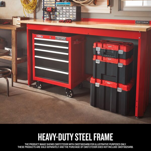 CRAFTSMAN 24-in L x 41.25-in H Red Wood Work Bench - Image 7
