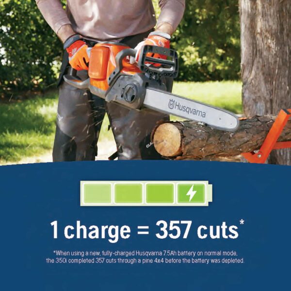 Husqvarna Power Axe 350i 40-volt 18-in Battery 7.5 Ah Chainsaw (Battery and Charger Included) - Image 9
