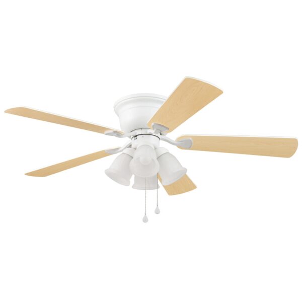 Harbor Breeze Centreville 52-Inches White with White/blonde Blades Indoor Flush mount Standard Ceiling Fan With Light ( 5 -Blade) - Image 10